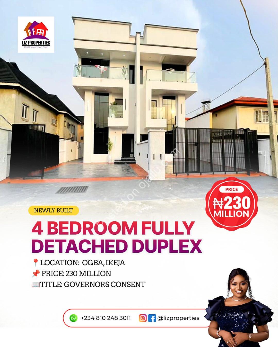 Brand New 4-Bed Ogba Duplex | Governor’s Consent